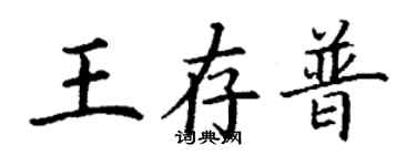 丁謙王存普楷書個性簽名怎么寫