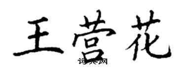 丁謙王營花楷書個性簽名怎么寫