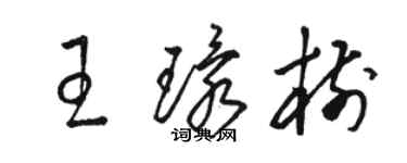 駱恆光王環樹草書個性簽名怎么寫