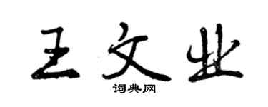 曾慶福王文業行書個性簽名怎么寫