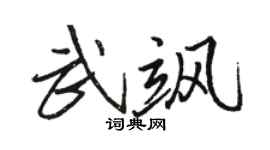 駱恆光武颯行書個性簽名怎么寫