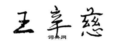 曾慶福王辛慈行書個性簽名怎么寫