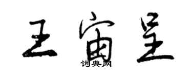 曾慶福王宙呈行書個性簽名怎么寫