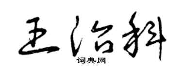 曾慶福王治科草書個性簽名怎么寫