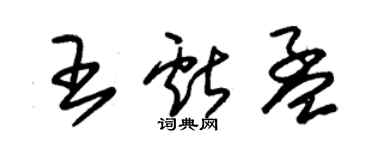 朱錫榮王獻孟草書個性簽名怎么寫