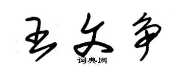 朱錫榮王文爭草書個性簽名怎么寫