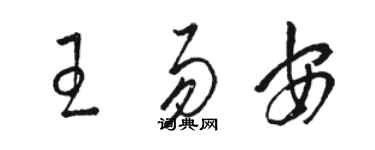 駱恆光王易安草書個性簽名怎么寫