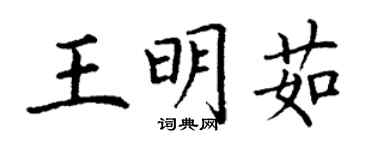 丁謙王明茹楷書個性簽名怎么寫