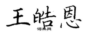 丁謙王皓恩楷書個性簽名怎么寫