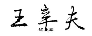 曾慶福王辛夫行書個性簽名怎么寫