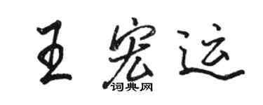 駱恆光王宏運行書個性簽名怎么寫