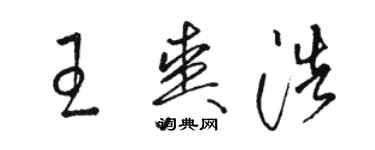 駱恆光王爽浩草書個性簽名怎么寫