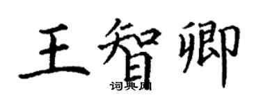 丁謙王智卿楷書個性簽名怎么寫