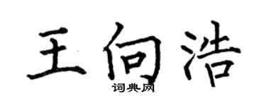 何伯昌王向浩楷書個性簽名怎么寫