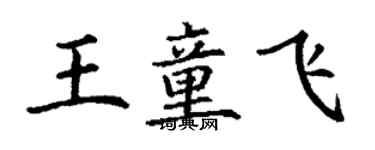 丁謙王童飛楷書個性簽名怎么寫