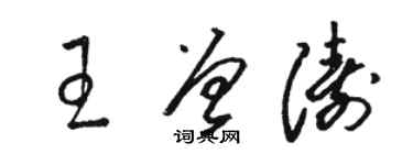 駱恆光王曾濤草書個性簽名怎么寫