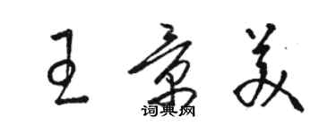 駱恆光王景美草書個性簽名怎么寫