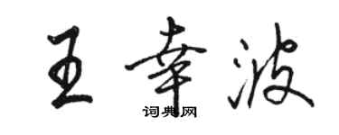 駱恆光王幸波行書個性簽名怎么寫