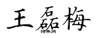 丁謙王磊梅楷書個性簽名怎么寫