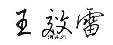 駱恆光王效雷行書個性簽名怎么寫