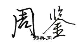 駱恆光周鑒行書個性簽名怎么寫