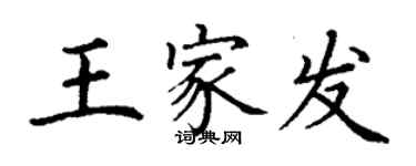 丁謙王家發楷書個性簽名怎么寫