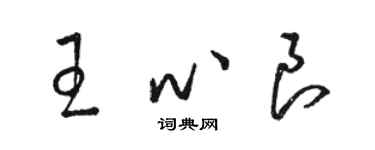 駱恆光王心良草書個性簽名怎么寫