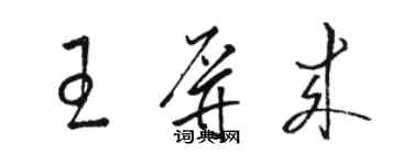 駱恆光王屏來草書個性簽名怎么寫