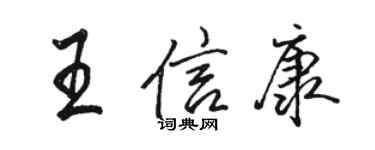 駱恆光王信康行書個性簽名怎么寫