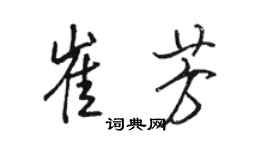 駱恆光崔芳行書個性簽名怎么寫