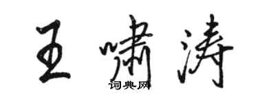 駱恆光王嘯濤行書個性簽名怎么寫