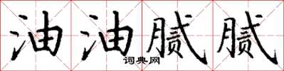 丁謙油油膩膩楷書怎么寫