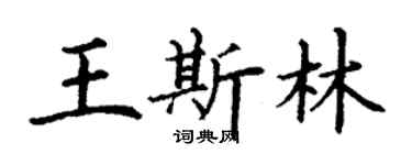 丁謙王斯林楷書個性簽名怎么寫