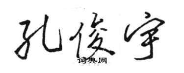 駱恆光孔俊宇行書個性簽名怎么寫