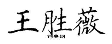 丁謙王勝薇楷書個性簽名怎么寫