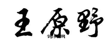 胡問遂王原野行書個性簽名怎么寫