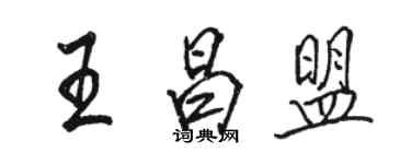 駱恆光王昌盟行書個性簽名怎么寫