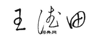 駱恆光王德田草書個性簽名怎么寫