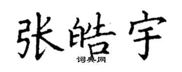 丁謙張皓宇楷書個性簽名怎么寫