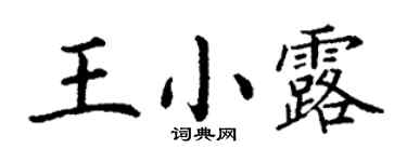 丁謙王小露楷書個性簽名怎么寫