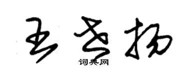 朱錫榮王世揚草書個性簽名怎么寫