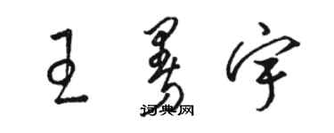 駱恆光王曼宇草書個性簽名怎么寫