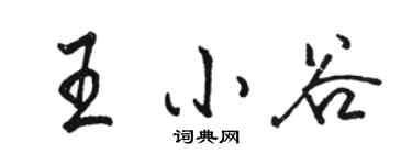 駱恆光王小谷行書個性簽名怎么寫