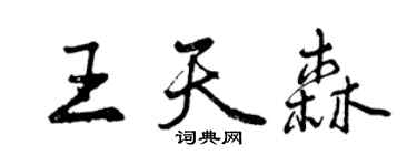 曾慶福王天森行書個性簽名怎么寫