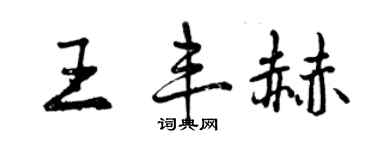 曾慶福王豐赫行書個性簽名怎么寫