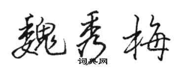 駱恆光魏秀梅行書個性簽名怎么寫
