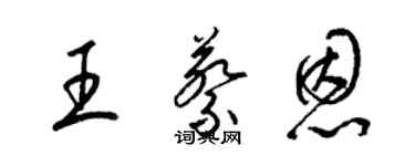 梁錦英王蔡恩草書個性簽名怎么寫