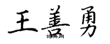 丁謙王善勇楷書個性簽名怎么寫