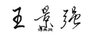 駱恆光王景強行書個性簽名怎么寫