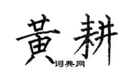 何伯昌黃耕楷書個性簽名怎么寫